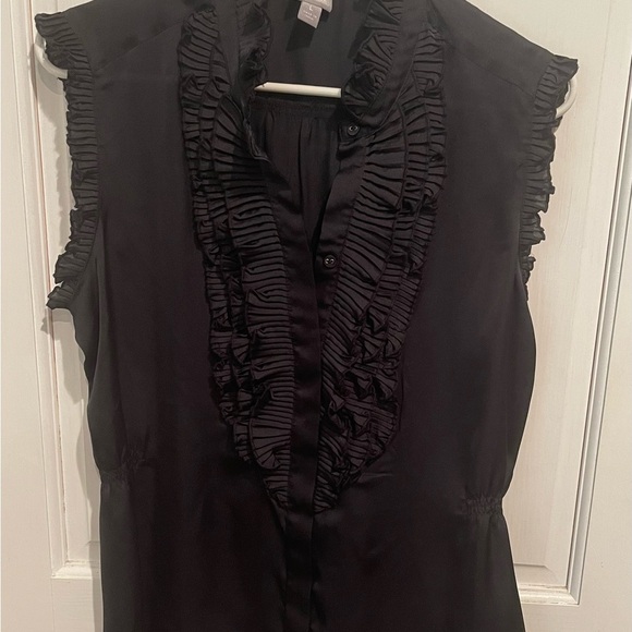 Converse Tops - Converse All Star Women’s L Elegant Black Ruffled Sleeveless Top